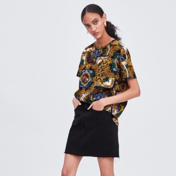 Zara NWT Short Sleeve Designer Inspired Tee - Picture 2 of 8